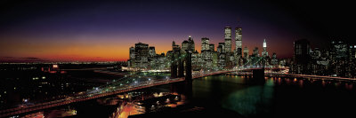 Manhattan Skyline At Night, New York by Mark Segal Pricing Limited Edition Print image