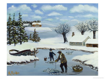 Ice Fishing by Konstantin Rodko Pricing Limited Edition Print image