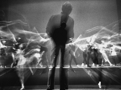 Multiple Image Of Ballet Master George Balanchine Watching New York City Ballet Dancers Rehearse by Gjon Mili Pricing Limited Edition Print image