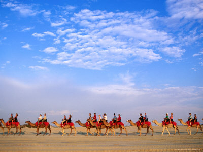 Camel Ride On Beach, Broome, Australia by John Banagan Pricing Limited Edition Print image