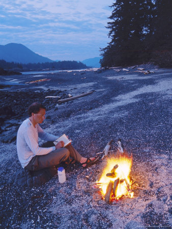 Camping In The Cuttle Islets Near The Acous Peninsula, British Columbia, Canada by Mike Tittel Pricing Limited Edition Print image