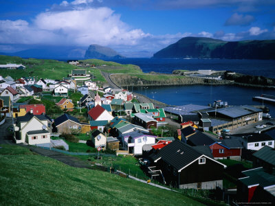 View Over The Town Of Skopun On Sandoy Island, Faroe Islands by Cornwallis Graeme Pricing Limited Edition Print image