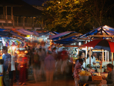 Crowd Shopping At Night Market, Blur, Gianyar, Indonesia by Jerry Alexander Pricing Limited Edition Print image