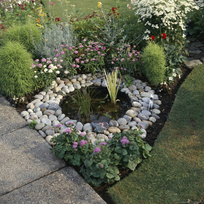 Small Pebble Lined Pond Surrounded By Water And Marginal Plants, Ruxley Road by Jane Legate Pricing Limited Edition Print image