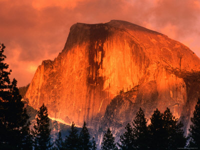 Sunset Over Half Dome, Yosemite National Park, Usa by John Elk Iii Pricing Limited Edition Print image