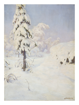 Winter In The Forest, 1906 (Oil On Canvas) by Gudmund Stenersen Pricing Limited Edition Print image