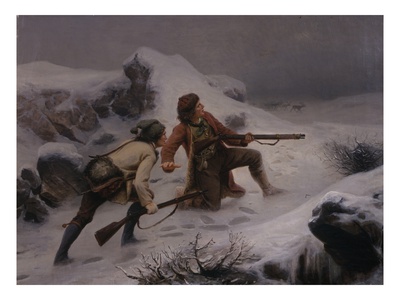 Reindeer Hunt, 1868 (Oil On Canvas) by Knud Bergslien Pricing Limited Edition Print image