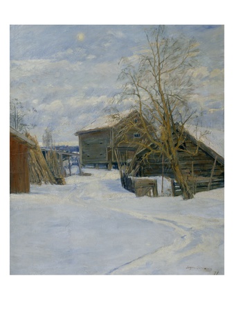 House In A Winter Landscape, 1891 (Oil On Canvas) by Jorgen Sorensen Pricing Limited Edition Print image