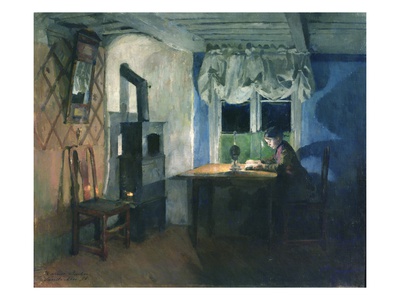 By Lamplight, 1890 (Oil On Canvas) by Harriet Backer Pricing Limited Edition Print image