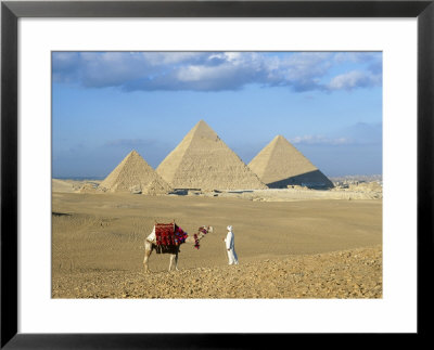 Camel Rider At Giza Pyramids, Giza, Cairo, Egypt, Africa by Nigel Francis Pricing Limited Edition Print image