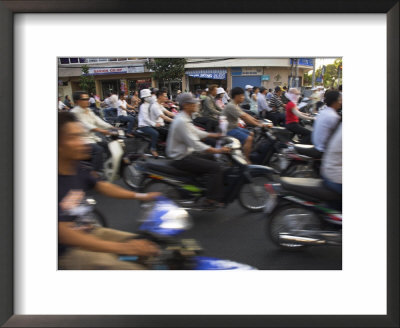 Crowd Of People Riding Mopeds, Pham Ngu Lao Area, Ho Chi Minh City (Saigon), Vietnam by Eitan Simanor Pricing Limited Edition Print image