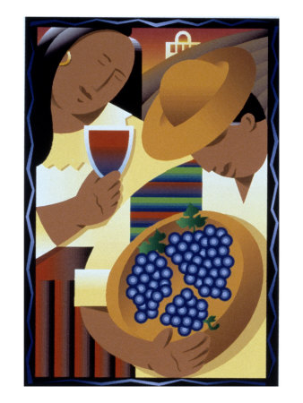 Man And Woman With Grapes And Wine by Hugh Whyte Pricing Limited Edition Print image