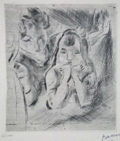 007 - Mere Et Fille by Jules Pascin Pricing Limited Edition Print image