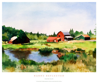 Barns Reflected by Marilyn Wolfe Pricing Limited Edition Print image