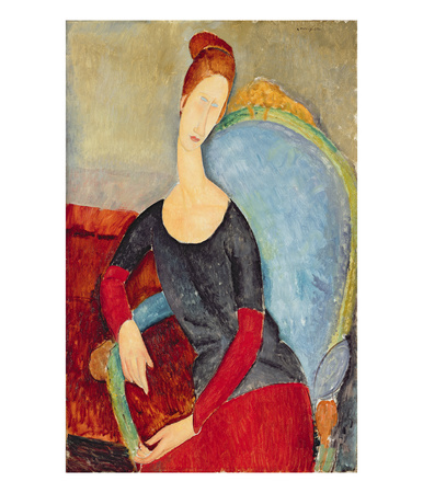 Mme Hebuterne In A Blue Chair, 1918 by Modigliani Pricing Limited Edition Print image