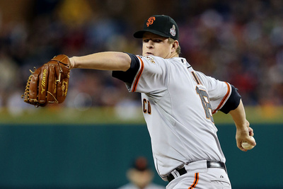 Detroit, Mi - October 28: Detroit Tigers V San Francisco Giants - Matt Cain by Ezra Shaw Pricing Limited Edition Print image