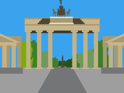 Illustration Of The Brandenburg Gate, Berlin, Germany by Michael Kelly Pricing Limited Edition Print image