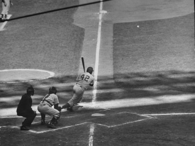 Brooklyn Dodger Carl Furillo Greeted By Batboy At Home Plate, World Series, Yankee Stadium by Ralph Morse Pricing Limited Edition Print image