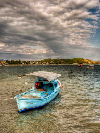 Turquise Boat by Nejdet Duzen Pricing Limited Edition Print image