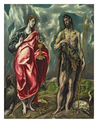 St John The Evangelist And St. John The Baptist, 1605-10 by El Greco Pricing Limited Edition Print image