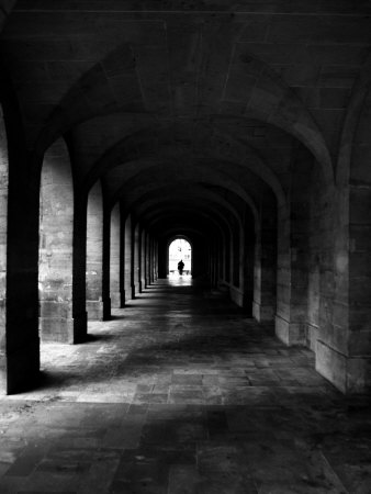 Man Walking Down Corridor In Paris, France by Images Monsoon Pricing Limited Edition Print image