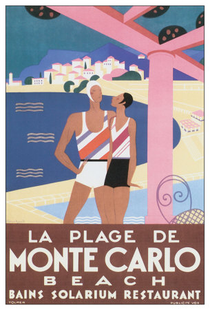 La Plage De Monte Carlo Beach by Alfred Tolmer Pricing Limited Edition Print image