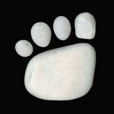 White Stones Arranged Like A Paw Print by Josie Iselin Pricing Limited Edition Print image