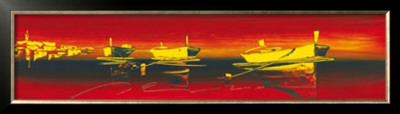 Dinghies In Red Waters Ii by Irene Celic Pricing Limited Edition Print image