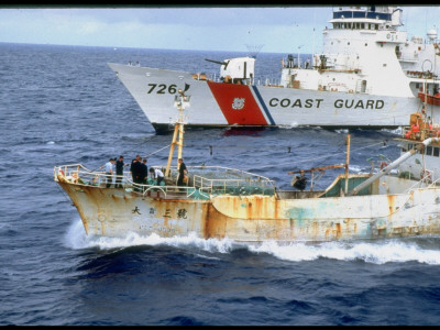 Coast Guard Leading Taiwanese Squid Vessel After Finding And Filming It Illegally Salmon Fishing by Christopher Haley Pricing Limited Edition Print image