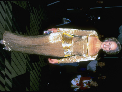 Glenn Close Wearing Gold Gown At Party For Her Opening Night In Broadway Play Sunset Boulevard by Albert Ferreira Pricing Limited Edition Print image