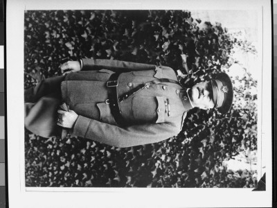 Us General John J. Pershing, In Front Of Ivy-Filled Wall At General Headquarters During Wwi by Lt. L.J. Rode Pricing Limited Edition Print image