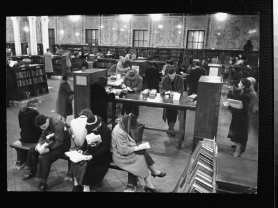 General Circulation Room With People Trying Out New Selections In New York Public Library by Alfred Eisenstaedt Pricing Limited Edition Print image
