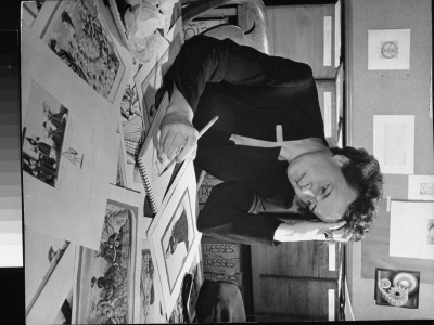 Costume Designer Irene Of Hollywood Making Research Sketches In The New York Public Library by Alfred Eisenstaedt Pricing Limited Edition Print image