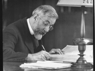 Man Taking Notes From Book In The New York Public Library by Alfred Eisenstaedt Pricing Limited Edition Print image