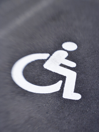 A Sign At A Parking Space For Disabled People, Iceland by Atli Mar Hafsteinsson Pricing Limited Edition Print image