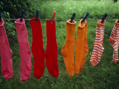 Socks Drying On A Clothesline by Helena Bergengren Pricing Limited Edition Print image