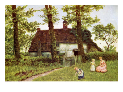 A Surrey Cottage By Kate Greenaway by Anton Alexander Von Werner Pricing Limited Edition Print image