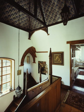 The Red House, Bexleyheath, Oak Staircase Landing, 1859-60, Architect: Philip Webb by Charlotte Wood Pricing Limited Edition Print image