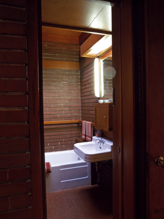 Rosenbaum House, Alabama, 1939 - 1940, Bathroom, Architect: Frank Lloyd Wright by Alan Weintraub Pricing Limited Edition Print image