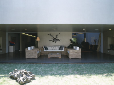 House For Brazilian Film Director, Sao Paolo, Overlooking Garden, Architect: Isay Weinfeld by Alan Weintraub Pricing Limited Edition Print image