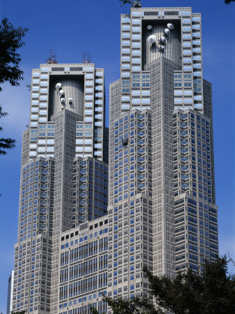 Tokyo City Hall, Shinjuku, Tokyo (1991) 2-8-1 Nishi-Shinjuku, Shinjuku-Ku, Architect: Kenzo Tange by Bill Tingey Pricing Limited Edition Print image