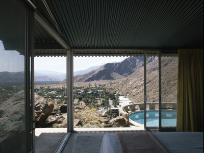 Frey House Ii, Palm Springs (1964) - Bedroom, Landscape And Outdoor Pool, Architect: Albert Frey by Alan Weintraub Pricing Limited Edition Print image