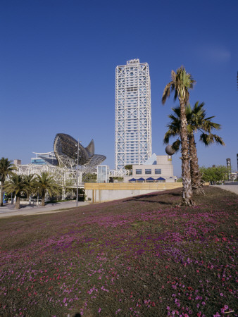 Arts Hotel, Port Olympic, Twin Towers - Spain's Highest Building, Fish Sculpture by Colin Dixon Pricing Limited Edition Print image