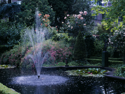 Amsterdam - Private Garden With Fountain, Pool And Roses by Clive Nichols Pricing Limited Edition Print image