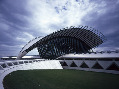 Lyon-Satolas Airport Tgv Station, Lyon, 1989 - 1994, Overall Exterior Of The Central Ticket Hall by John Edward Linden Pricing Limited Edition Print image