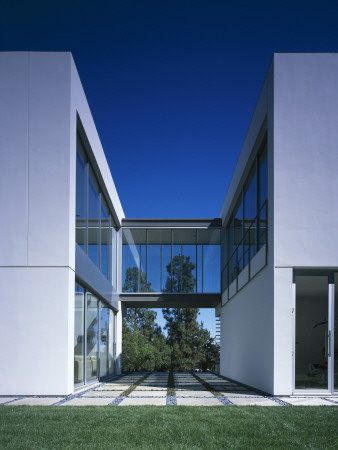 Oshry Residence, Bel Air, California, Exterior Showing Footbridge, Architect: Spf Architects by John Edward Linden Pricing Limited Edition Print image