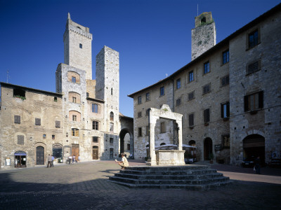 Piazza Della Cisterna San Gimignano, Tuscany by Joe Cornish Pricing Limited Edition Print image