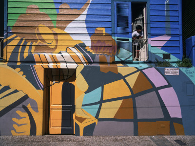 Mural 'El Caminito' Housing In La Boca Quarter, Buenos Aires Painted Wall Mural by Marcel Malherbe Pricing Limited Edition Print image