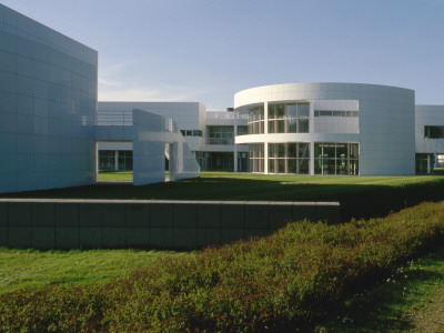 Weishaupt Forum, Schwendi, 1989-1993, Overall Exterior, Architect: Richard Meier by Marcus Bleyl Pricing Limited Edition Print image