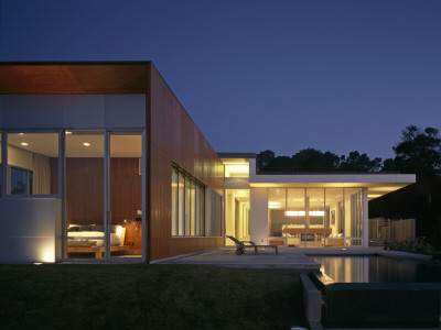 Brosmith Residence, Beverly Ranch, Los Angeles, California, Exterior At Dusk by John Edward Linden Pricing Limited Edition Print image